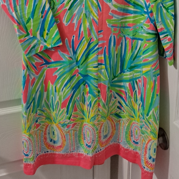 Lilly Pulitzer Palm Tree Leaves Medium A-Frame Sun Dress with 3/4-Length Sleeves - Picture 5 of 7